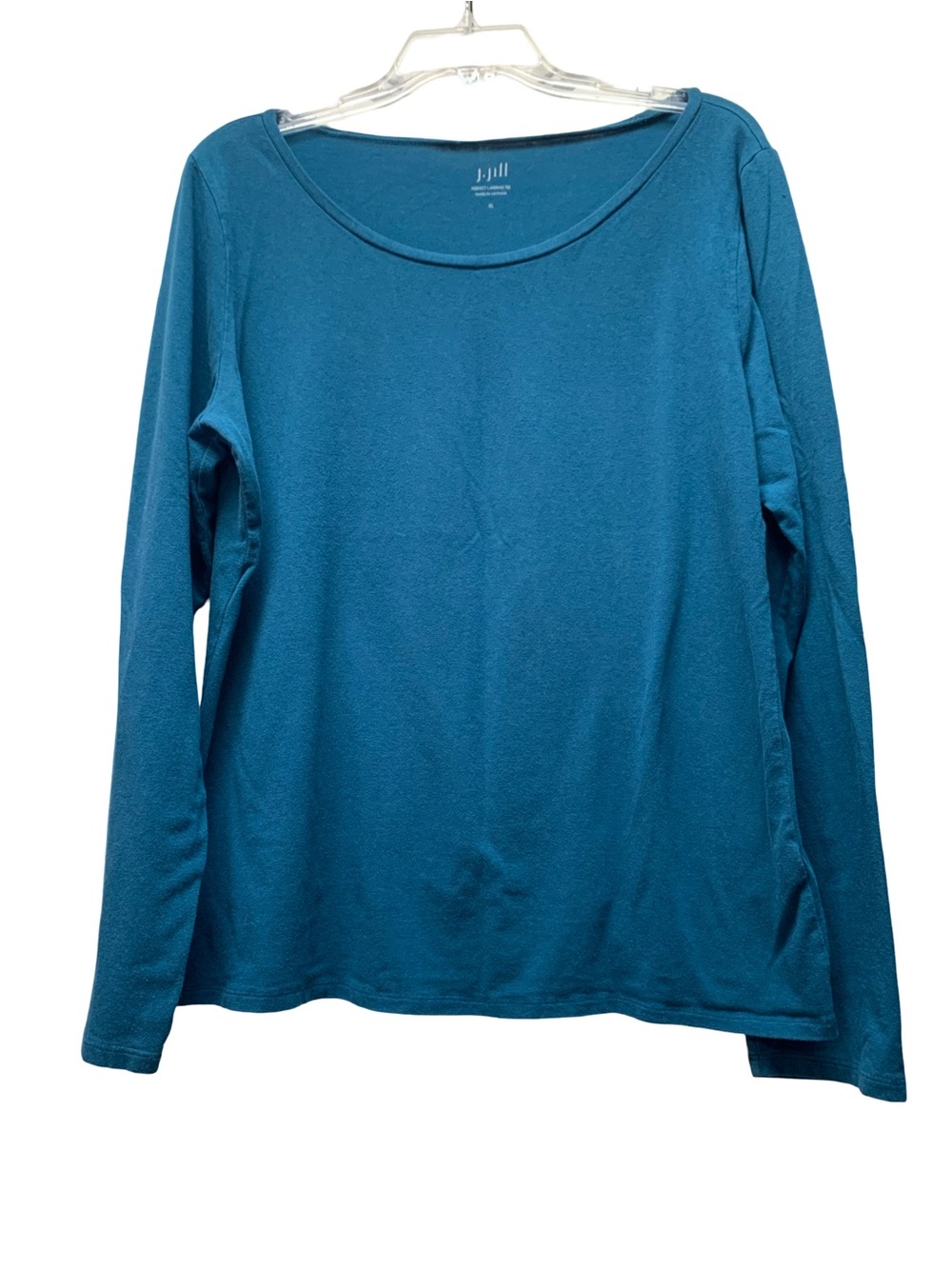 J. Jill Teal Blue Long-Sleeve Scoop Neck Top